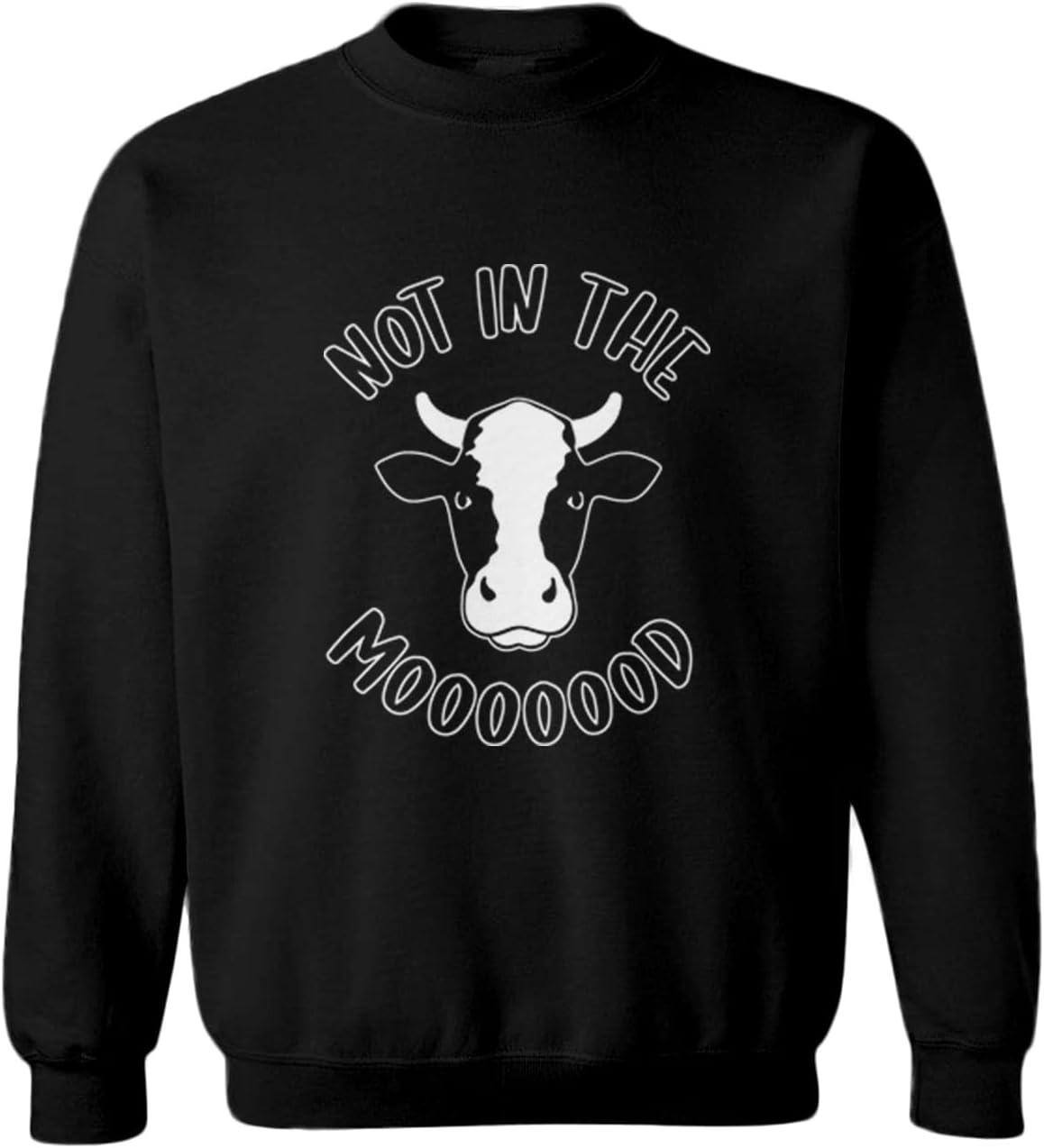 Not in The Mooooood - Funny Cow Toddler Fleece Crewneck Sweater