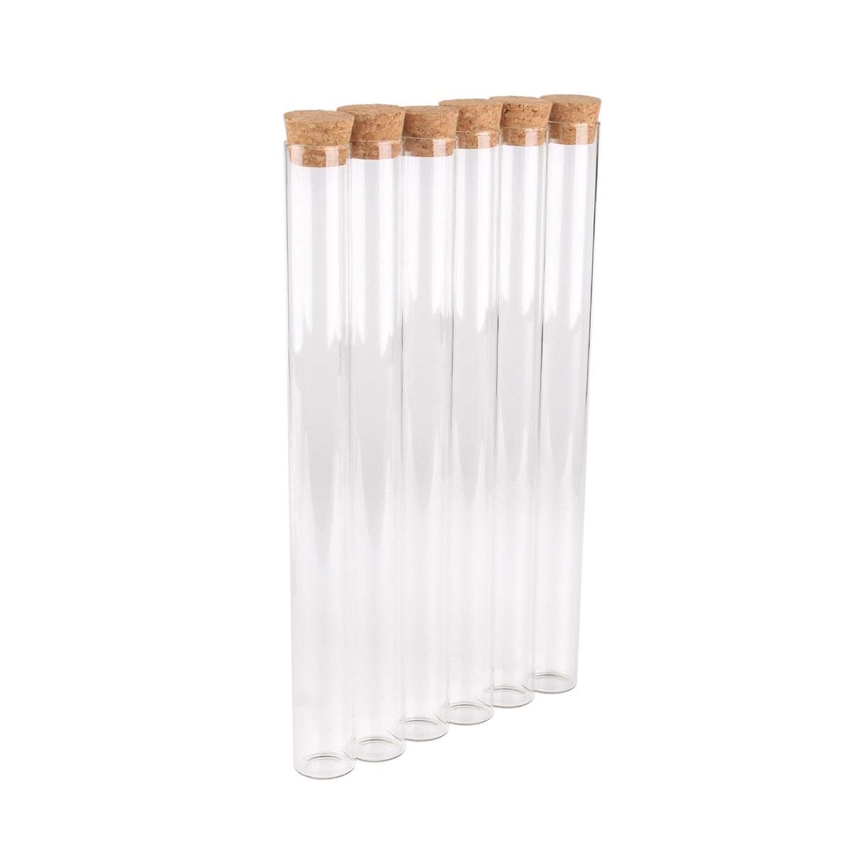 ZHaonan- pequeños tubos de ensayo, 15 piezas Largo Tubos de ensayo, 55 ml 22 * ​​220 mm, con el corcho de botellas tapas de vidrio Frascos de vidrio Frascos de vidrio pequeño, por arte de DIY accesori