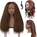 FABA Mannequin Head 100% Real Hair Training Head Cosmetology Doll Head with 20-22 inch Hair for Practice Hairstyle with Free Clamp 4# Color (16 inch)