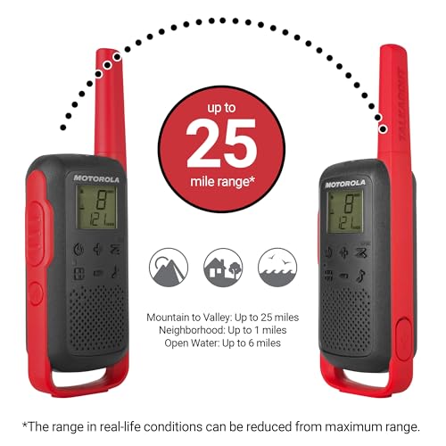 Image of Motorola Solutions T210 Two-Way Radio Black W /Red Two-Pack