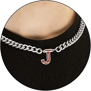 Football Necklaces for Boys Stainless Steel Initial Necklace with Letter A-Z 6.5mm Cuban Chain Gifts for Him Boys Men Teens 16+2 Inches