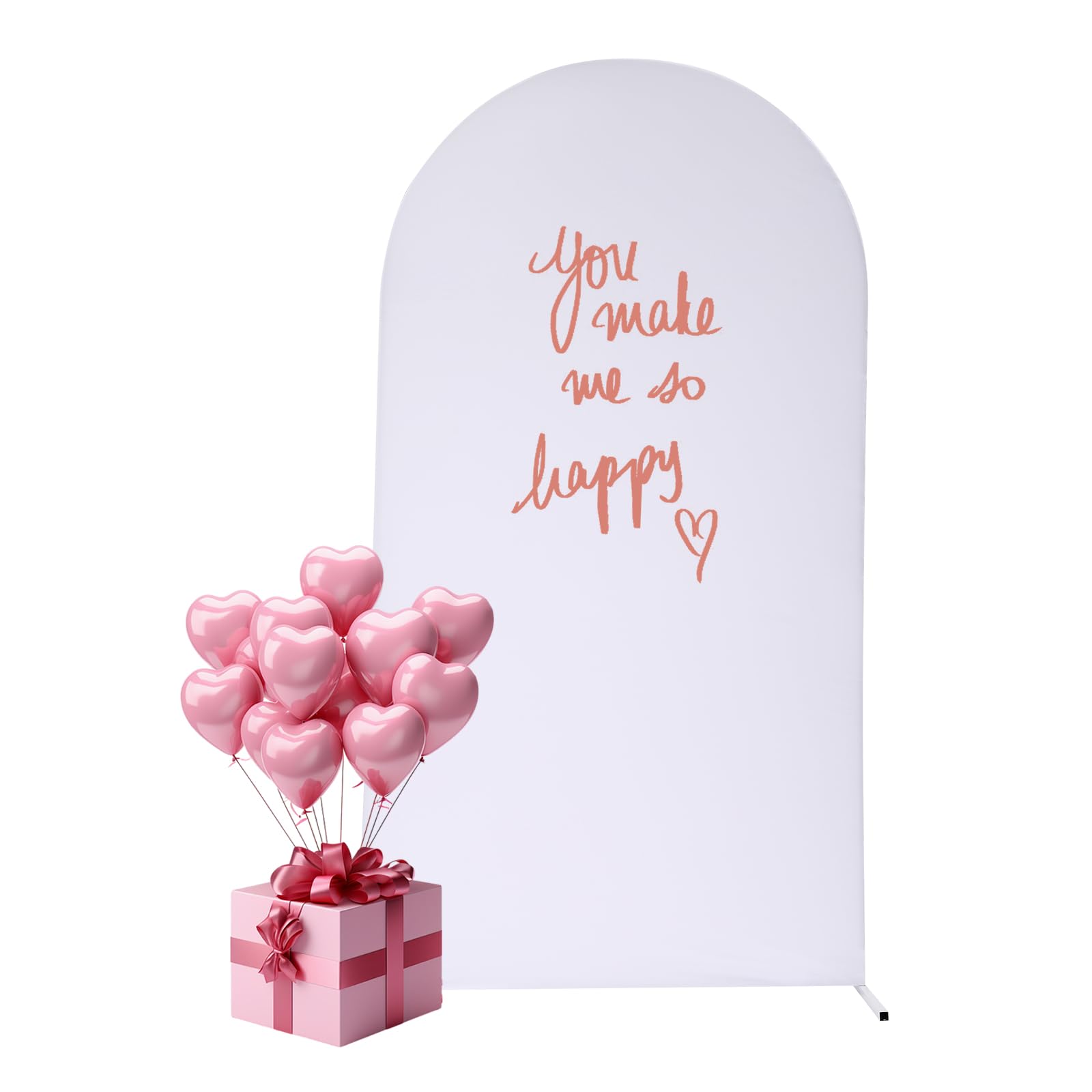 Wedding Arch Cover,7.22FT Balloon Arch Frame Kit, Wedding Columns Bracket Frame Display Background for Birthday, Party, Banquet Decoration (White, 7.22FT,White Stand)