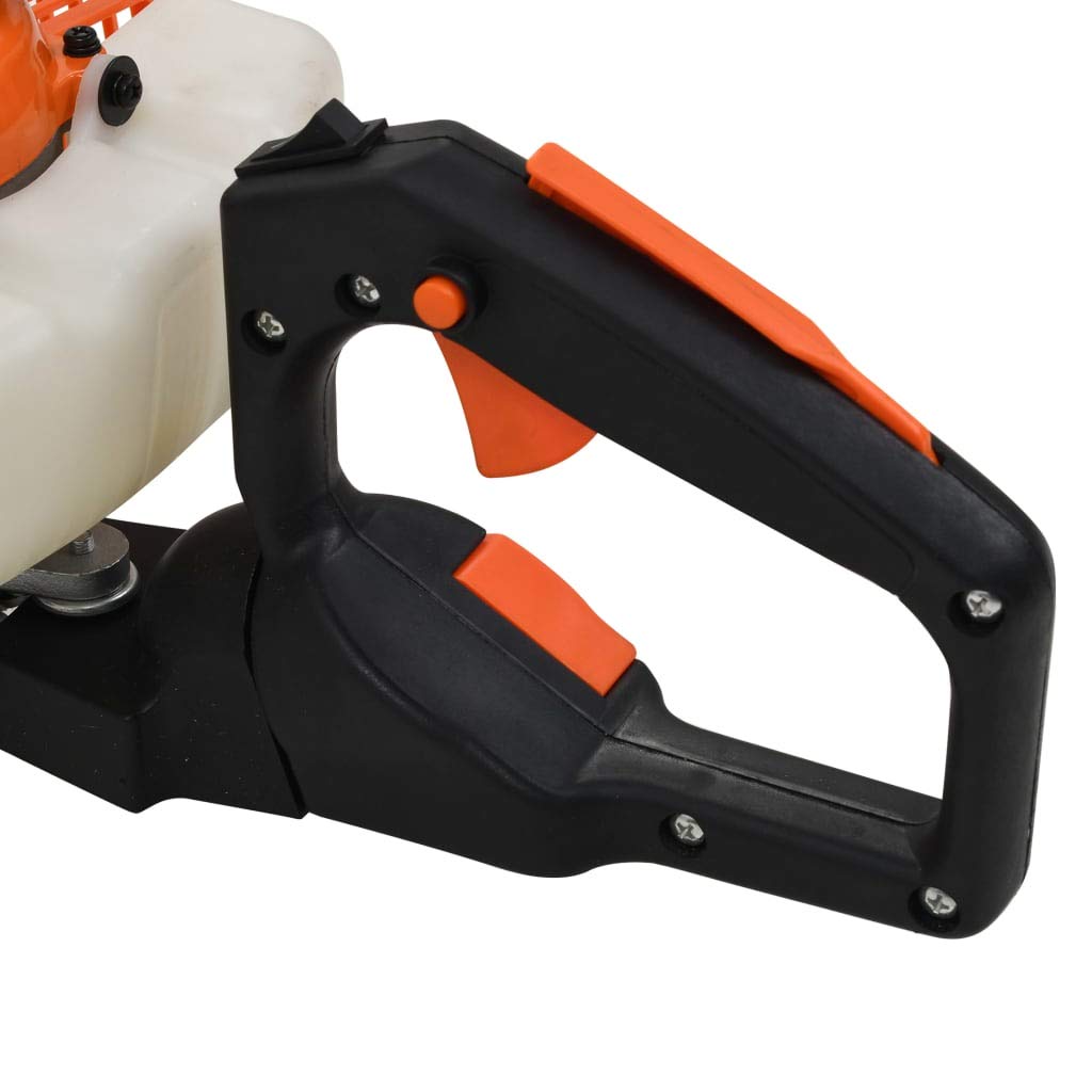 Benzynowe nożyce do żywopłotu, pomarańczowe, czarne, 722 mm, 26 cc, nóż obosieczny 600 mm, długość cięcia 180 stopni, uchwyt obrotowy do żywopłotów, krzewów, krzewów, pielęgnacji ogrodu