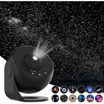 Cielo Projetor de Estrelas, Projetor de Galaxia, a Magia do Universo em Casa, Projeção Nítida de Milhares de Estrelas, Planetas e Nebulosas, 12 Imagens Substituíveis em Resolução 4K Ultra HD (Preto)