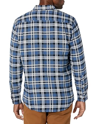 Image of Amazon Essentials Men's Regular Fit Long-Sleeve Flannel Shirt, Soft Brushed Cotton, Lightweight yet Warm