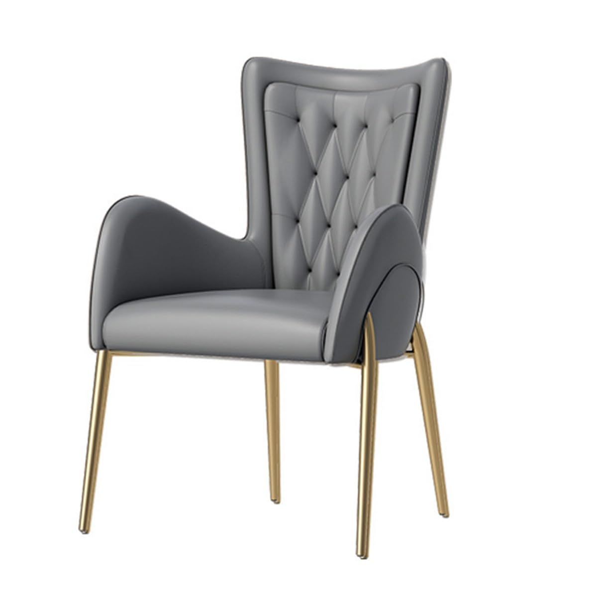 Chaise de salle à manger moderne en simili cuir et pieds en métal