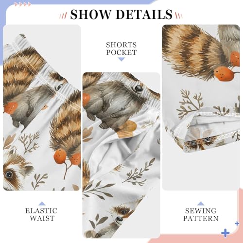 Pajama Pants Raccoon Autumn Pattern Long Sleep Pants Lounge Bottoms 5