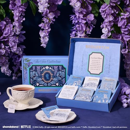 Image of Bridgerton The Tea Collection Officially Licensed Tea Gift Set, 60 Premium Tea Bags with Herbal, Black & Green Tea Blends Bridgerton Inspired Tea Box for Fans and Book Lovers