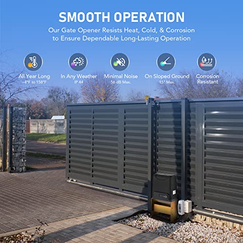Co-Z Upgraded 3300Lb Sliding Gate Opener, 550W Automatic Gate Opener With Safety Sensor For Doors Up To 40Ft, Chain Driven Driveway Gate Opening System, Complete Gate Opener Kit With Remote Control thumb #4