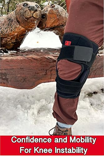 Hinged Knee Brace Support with Strap & Side Patella Stabiliz...