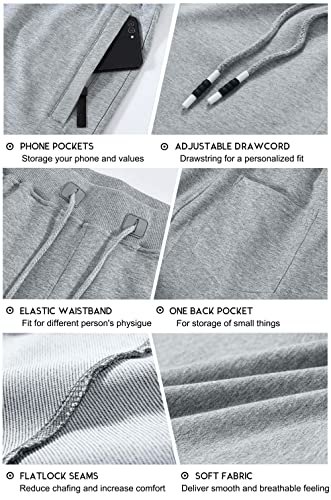 Image of Boyzn Men's 2 Pack Athletic Shorts Comfortable Cotton Workout Shorts Elastic Waist Running Shorts with Zipper Pockets