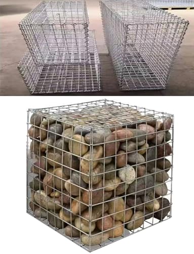 Gabbione in acciaio zincato con copertura, antiruggine e resistente alle intemperie, struttura a rete per uso residenziale e commerciale
