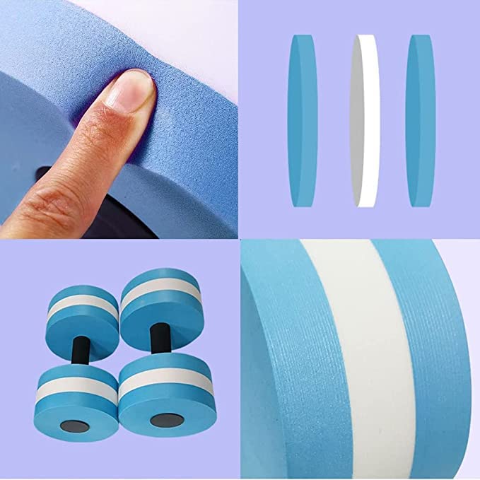 Wassergymnastik-Hanteln Aus EVA-Schaum – 2 Stück, Blau, Schwebend Für Aqua-Fitness & Schwimmbad