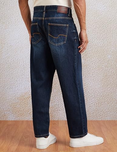 Image of Amazon Brand - Symbol Men's Baggy Fit Cotton Jeans | Mid Rise | Loose & Relaxed | Oversized Jeans Pant