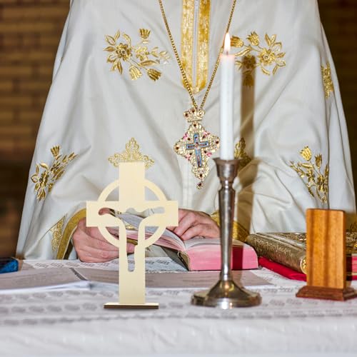 Cruz de madera para escritorio estable de pie que soluciona la decoración de comunión 8