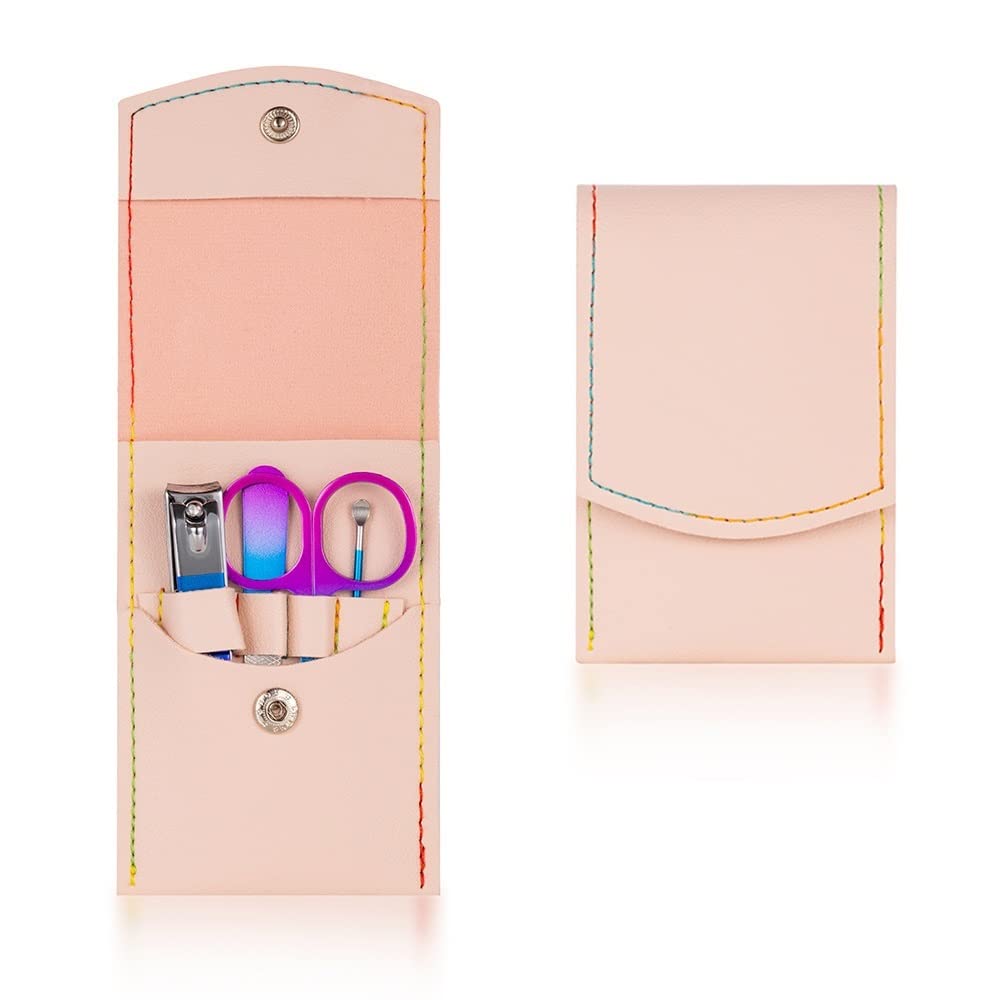 Coupe-ongles pliable pour le voyage, ensemble manucure complet et compact en argent
