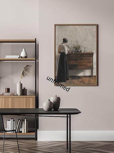 Miniatura 5 de uoyien Lienzo danés vintage para pared, obra de arte famosa de mujer, pintura al óleo, pintura al óleo, impresión estética de academia oscura del