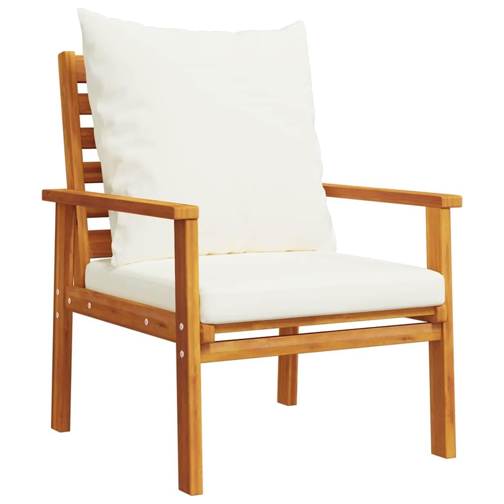 Lite drewno akacjowe z poduszkami na taras zestaw brązowy 52.8 cm
