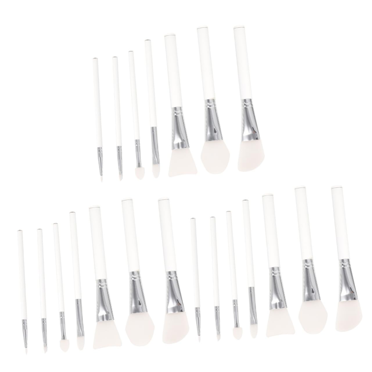 Ipetboom 21piezas Pinceles De Maquillaje De Mango Acrílico Herramientas Cosméticas Para Base y Facial Aplicación Precisa y Fácil De Limpiar Para Maquillaje De Ojos y Labios