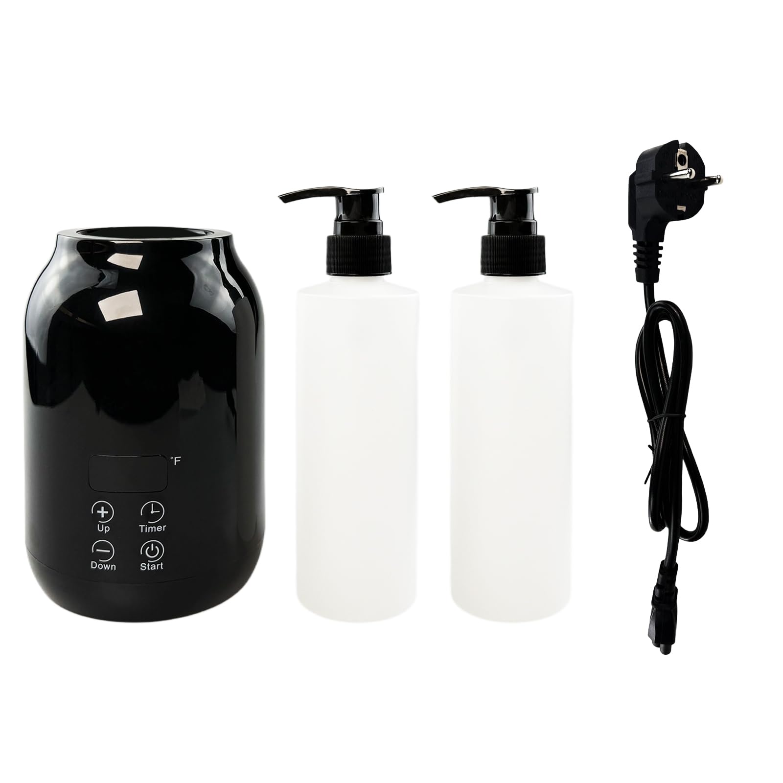 Massageöl Wärmer, Einstellbare Massageölwärmer 30-65°C mit 2 Ölflaschenspender LED Anzeige, Gel Ölwärmer Flaschenwärmer für Spa Salon