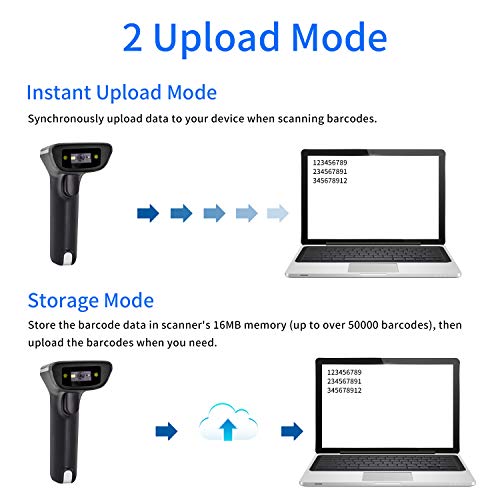 Alacrity 2D 1D Wireless Barcode Scanner With Stand,Qr Datamatrix Pdf417,2In1 2.4G Wireless Usb Wired Handheld Bar Code Reader,Capture Barcodes From Mobile Phone Screen,With Vibration Function,6708Da #TOP5