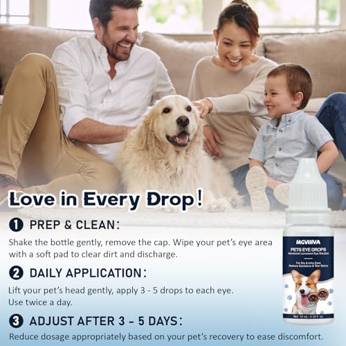 Dog & Cat Cataract Eye Drops & Infection Treatment – Vet-Recommended Formula for Cloudy, Itchy, Watery, Goopy Eyes and Pink Eye Treatment, Natural All-in-One Relief for Pet Eye Issues (2 X 10 ml)