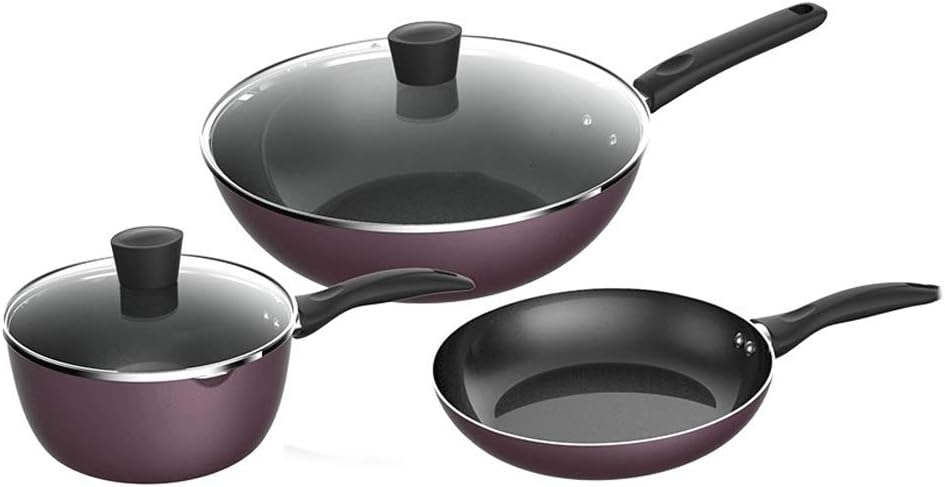 Nonstick Kitchen Cookware Set - Home Kitchen Ware Pots and Pan Set, Includes Saucepan,Wok,Milk pan