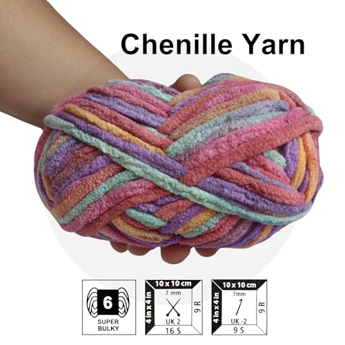 Image of VCR Candy Tri-Color, 100 Grams Hank, 60 Meters Length, Premium Polyester Ball for Crochet and Knitting, Pack of 1 Yarn, Soft and Bulky Fur Suitable for DIY