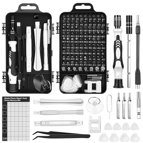 122 en 1 Kit Destornilladores Precisión, Kit Destornilladores Pequeños, Mini Herramientas de reparación para PC, portátil, teléfono móvil y gafas