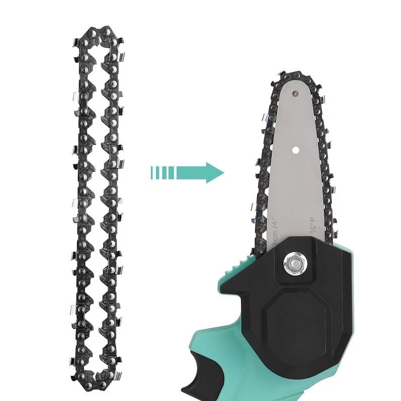 Catena E Lama Per Mini Motosega Elettrica A Batteria – Kit Ricambio Da 4 E 6 Pollici, Piastra Guida Integrata, Alta Durezza Per Giardinaggio E Potatura Alberi - 2
