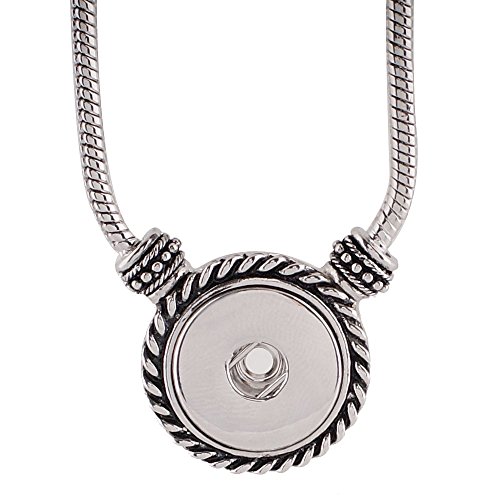 Snap Jewelry Toggle Necklace Silver Plated Length 20