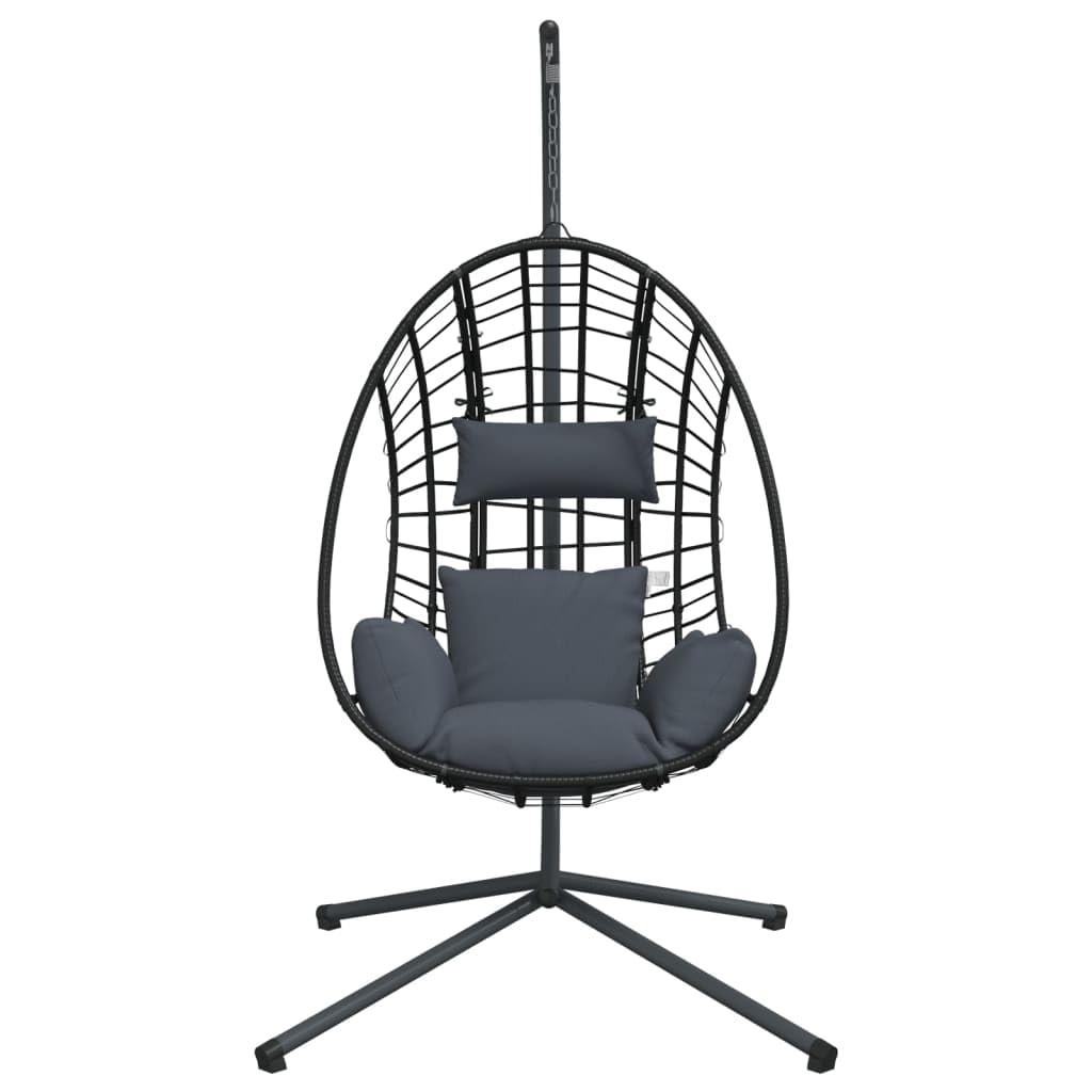 Sedia Uovo Sospesa Girevole Rattan Acciaio