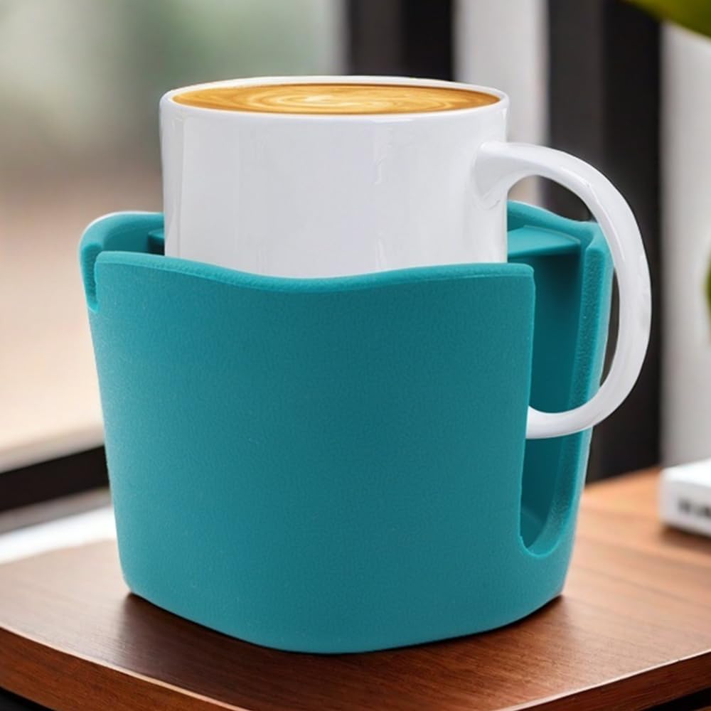 Suction Cup Holder Tip-Proof Desk Cup Holder with Removable Design | Non-Slip Base & for Desk, RV, Boat (Blue).