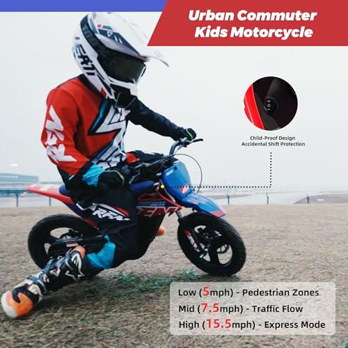 Image of RFN SX-E250 36V Electric Bike, 400W Electric Motorcycle 15.5 mph Max Speed & 11.2 Mile Range, 3-Speed Off-Road Bike for Kids Ages 3-6