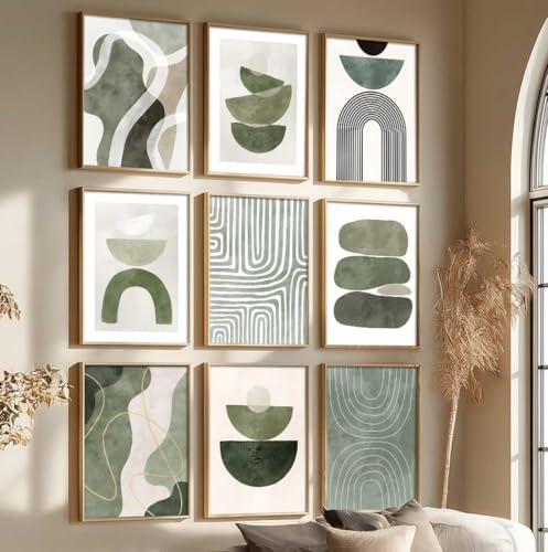 Image of kotart Floral Wall Art Home Decoration | Aesthetic Floral Paintings With Frame For Living Room Bed Room Hotel Wall Decor Digital Reprint Set of 9 (13X17 inch)