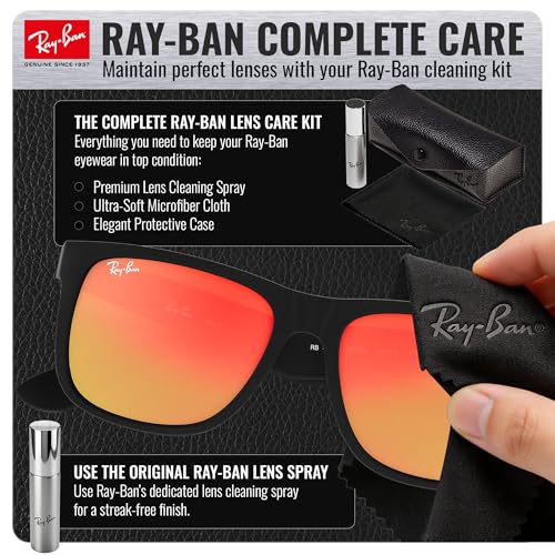 Image of Ray-Ban RB4165 JUSTIN COLOR MIX Square Shaped Sunglasses for Men with Official RAYBAN Eyewear Kit