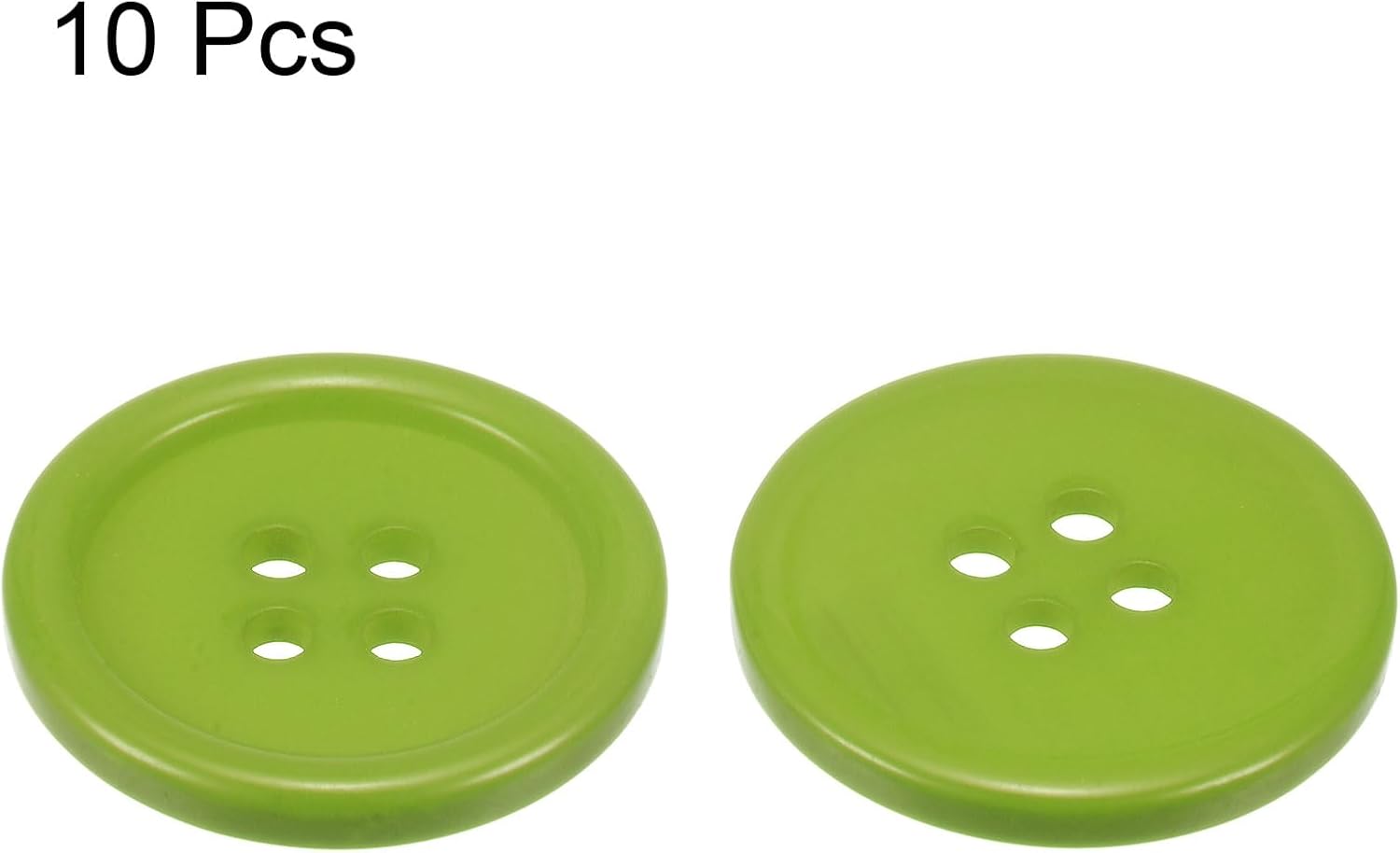 HARFINGTON 10pcs 36L Sewing Buttons 7/8"(23mm) Resin Round Flat 4-Hole Craft Buttons for Sewing Clothing and DIY, Green