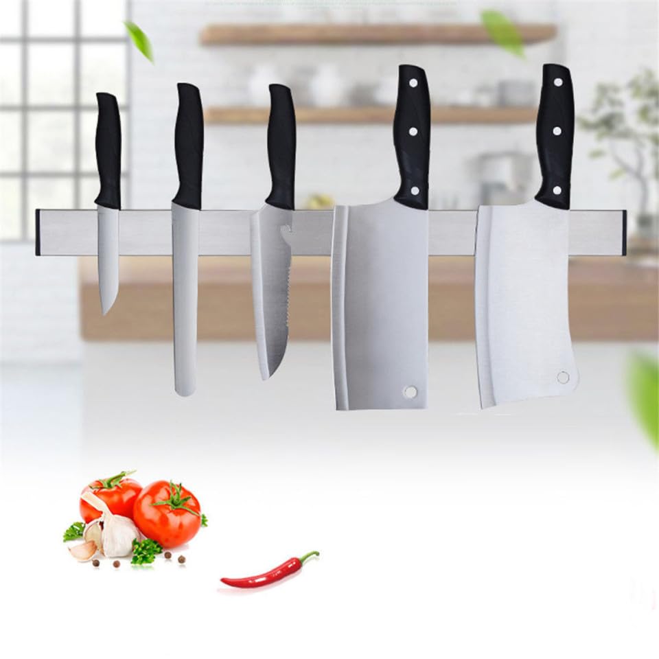 Portacuchillos magnético de cocina de acero inoxidable con soporte pared 4