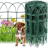 Amagabeli Gartenzaun, 0,4 m x 25 m, grün, 2,95 mm, RAL6005, PVC-beschichteter Metalldraht, rostfrei, für den Außenbereich, für Blumentiere