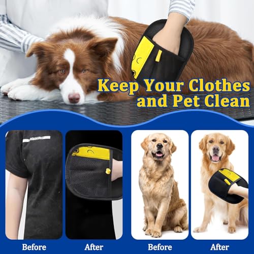 CelestiMingle 2 Stück Fellmagnet Handschuh Katzenhaare, Wiederverwendbare Fell Magnet Handschuhe, Pet Handschuhe, Tierhaarhandschuhe zum Reinigen von Kleidung und Möbeln (A)