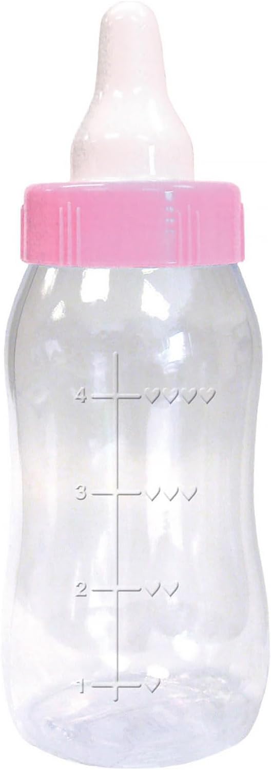Pink Baby Plastic Bottle Bank - 11.12" x 4.25" (1 Count) - Perfect for Baby Showers & Gender Reveal Celebrations