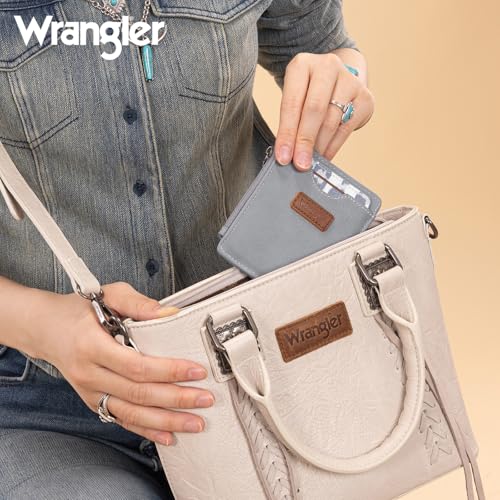 Image of Montana West X Wrangler Slim Credit Card Holder for Women Minimalist Zipper Pocket Wallet Rfid Blocking Thin Small Wallets With Keychain,ID Window and Removable Card Case
