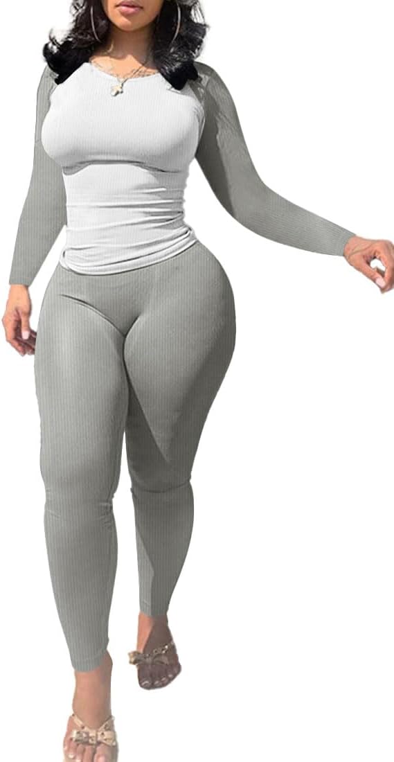 Nimsruc Two Piece Outfits For Women Casual Jogging Suits Long Sleeve Tracksuits