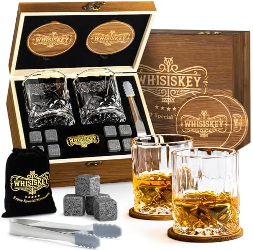 WHISISKEY - Whiskey Glass Set - Whiskey Gift Sets for Men - Whisk...