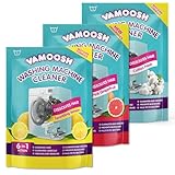 Vamoosh 6-in-1 Washing Machine Cleaner (3 Sachets: 1 x Pink Grapefruit, 1 x Cotton Fresh, 1 x Sparkling Lemon). Dissolves Hair, Eliminates Bad Odours, Removes Limescale, 3 Deep Cleans, Antibacterial