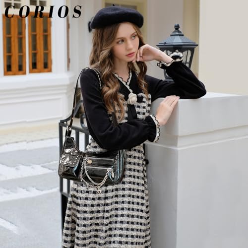 Image of CORIOS Ladies Fashion Handbag - Soft PU Leather Crossbody, Top-handle, Messenger, Medium Hobo Bag