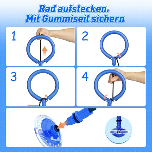 Hot Bee Kinder Blinkender Springring Fußkreisel mit Zähler, Timer, Kalorienzähler Spielzeug Geschenke für Junge Mädchen 6-12 Aufladbare Faltbar Swing Wheel mit Lichtrad Weihnachten, Geburtstag Blau