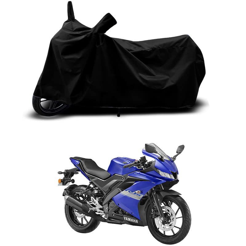 Image of 100% Scratchproof /UV-Rays /Heat Protection /Birds Dropping /Water Resistant /Dust Proof /Waterproof /Full Bike Scooty Two Wheeler Body Cover Compatible for R15S All Varients[Black]