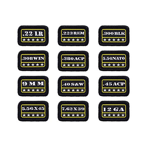 Boosteady 9mm .40 .45 .380 12GA 7.62 .223 5.56 .30 .22 Patch Militaire Tactique Moral Brodé?Hook and Loop Fastener Variété