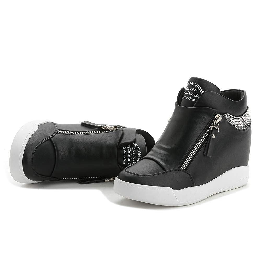 Sneakers Alte con Zeppa nascoste da Donna Scarpe da Ginnastica con Plateau Scarpe da Ginnastica con Plateau PU Scarpe Sportive con Zeppa